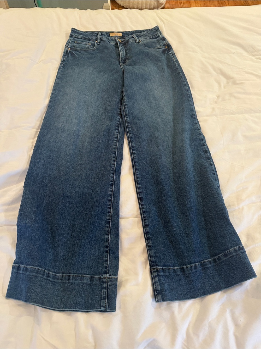 Kut from the Kloth Dark Blue Wide Leg Cuffed Jeans